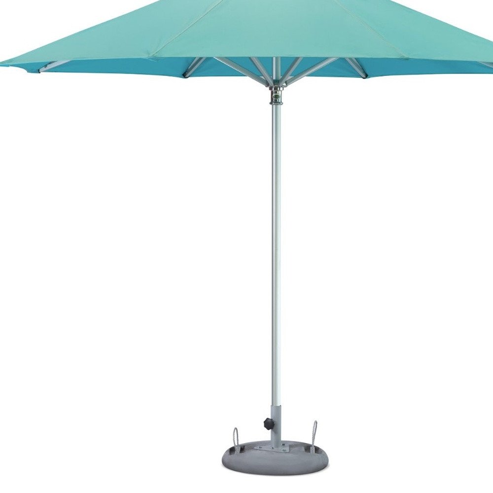 10' Aqua Polyester Round Tilt Cantilever Patio Umbrella with Stand