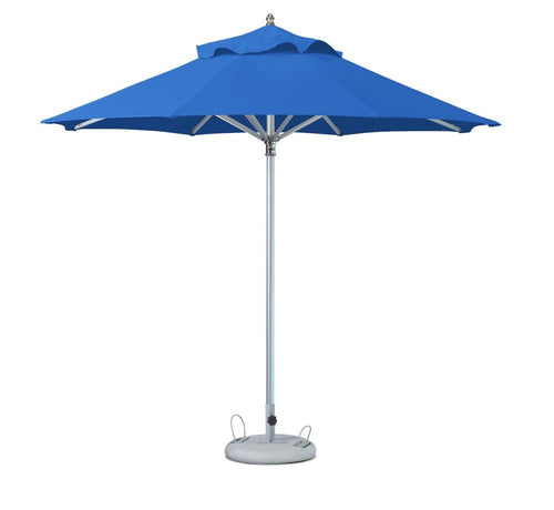 13' Blue Polyester Round Tilt Cantilever Patio Umbrella with Stand