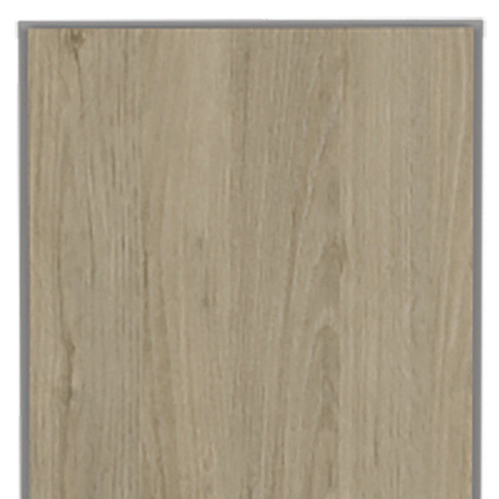 82" Gray And Oak Wood Pantry Or Storage Closet close-up detail