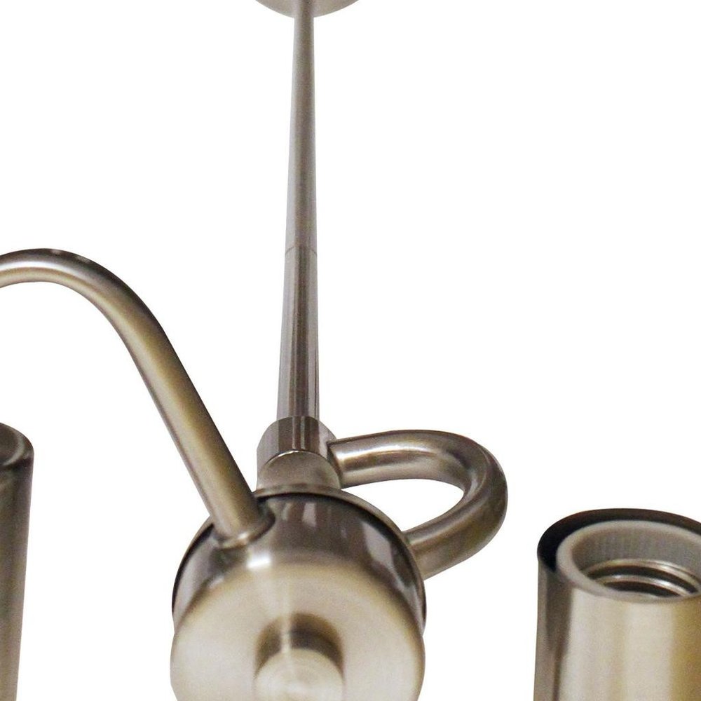 Nickel Bulb Two Light Metal Chandelier