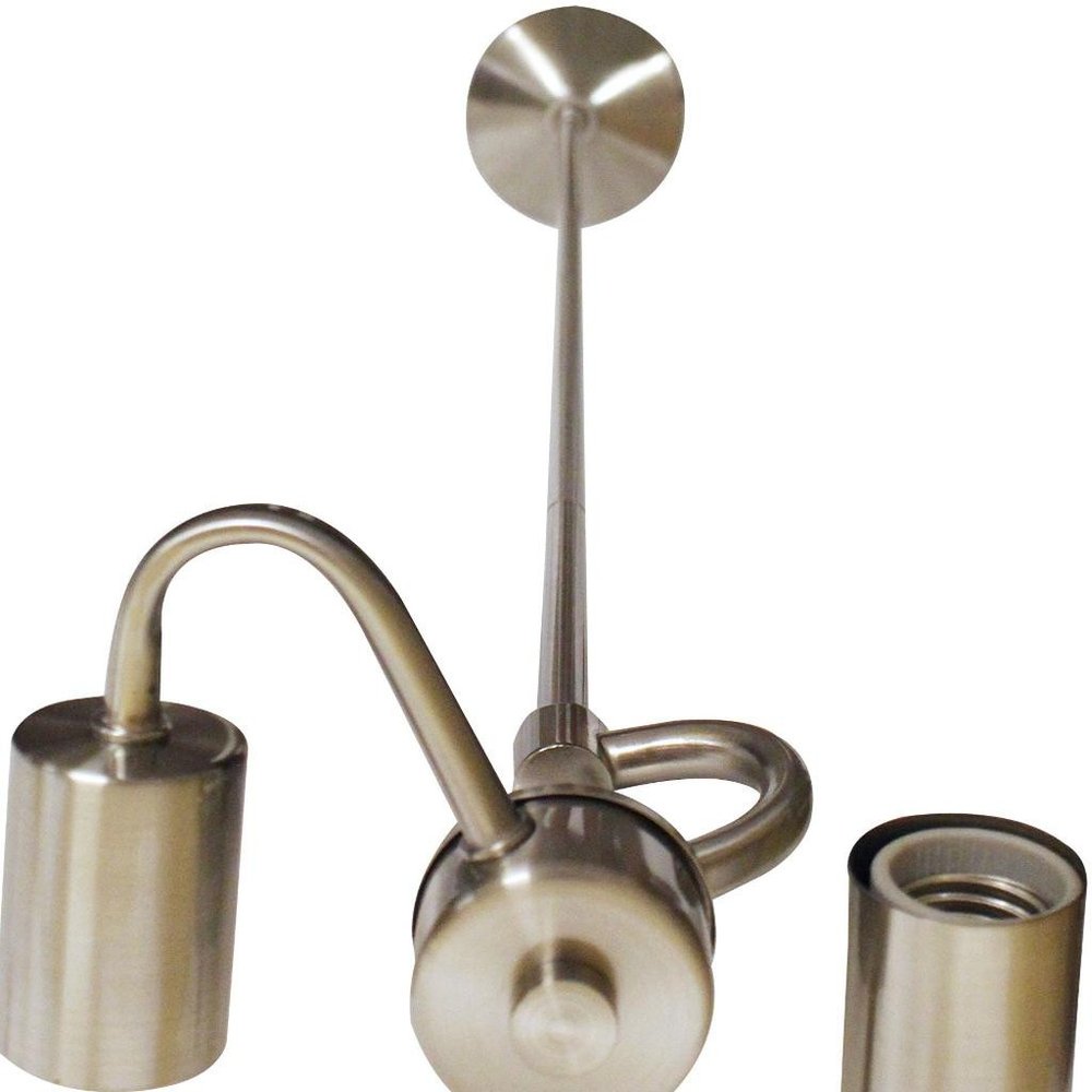 Nickel Bulb Two Light Metal Chandelier