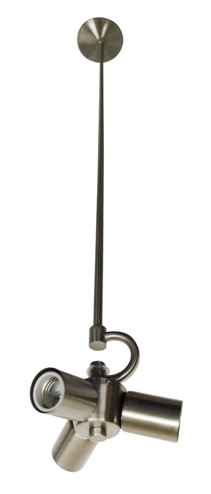 Nickel Bulb Three Light Metal Chandelier