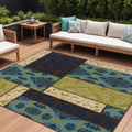 9' X 13' Brown Geometric Stain Resistant Indoor Outdoor Area Rug