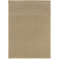 9' X 13' Beige Stain Resistant Indoor Outdoor Area Rug on a white background