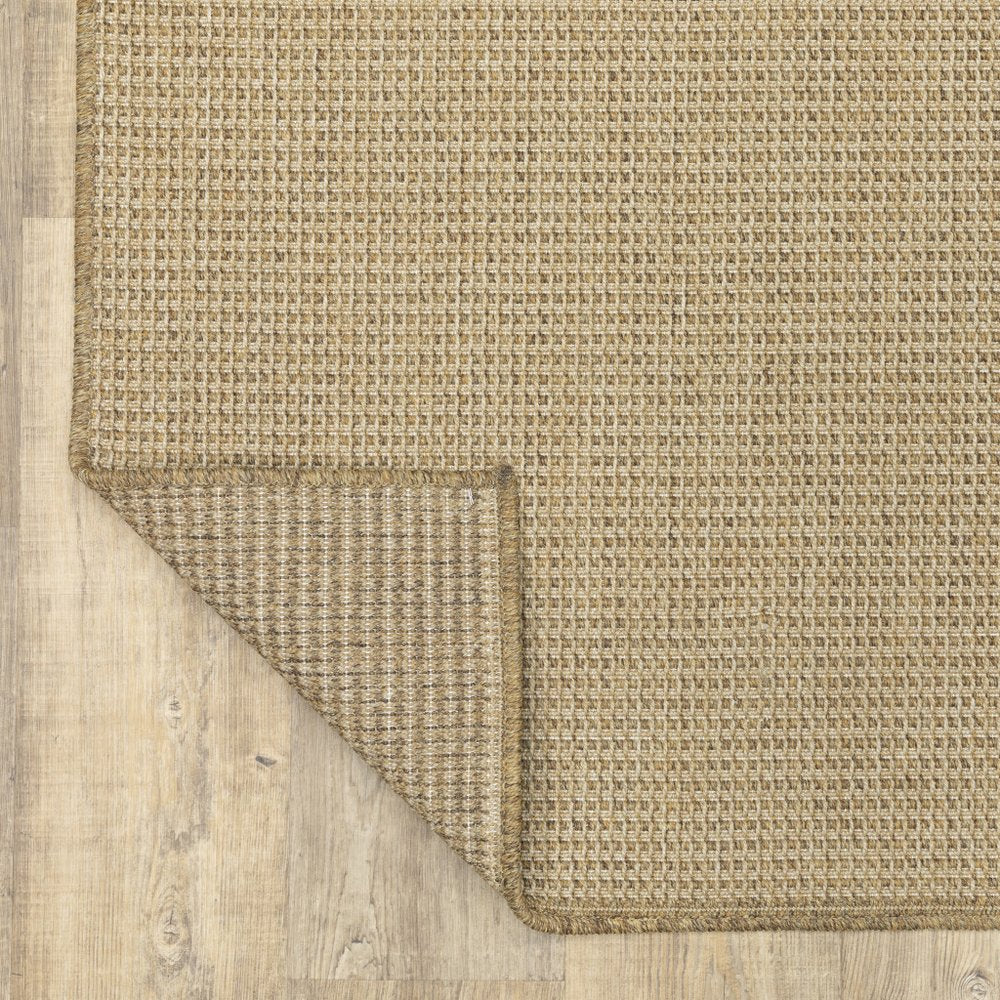 9' X 13' Beige Stain Resistant Indoor Outdoor Area Rug