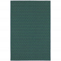 9' X 13' Blue and Green Geometric Stain Resistant Indoor Outdoor Area Rug on a white background