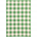 9' X 13' Green and Ivory Geometric Stain Resistant Indoor Outdoor Area Rug on a white background