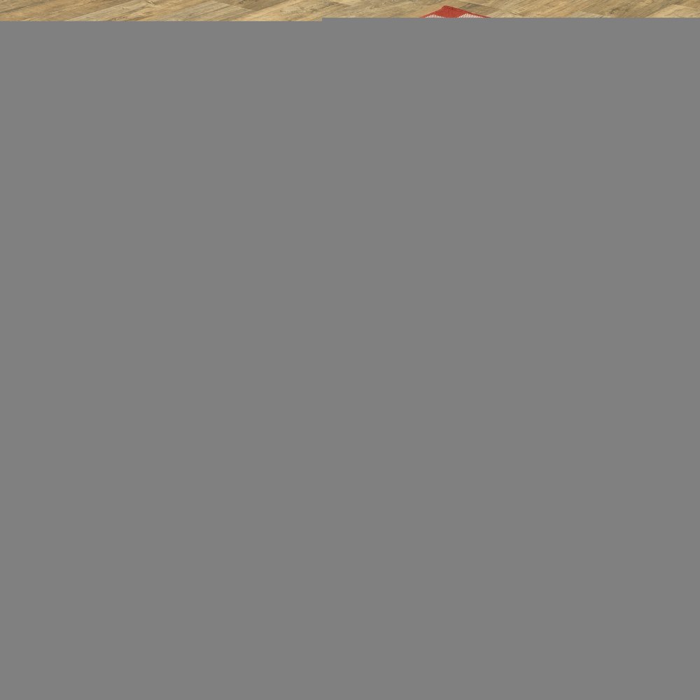 9' X 13' Red And Ivory Geometric Indoor Outdoor Area Rug on a white background