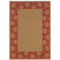 9' X 13' Beige Stain Resistant Indoor Outdoor Area Rug on a white background