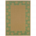 9' X 13' Beige Stain Resistant Indoor Outdoor Area Rug on a white background