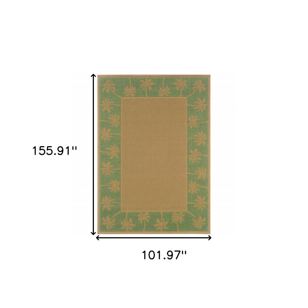9' X 13' Beige Stain Resistant Indoor Outdoor Area Rug - SKU 507642
