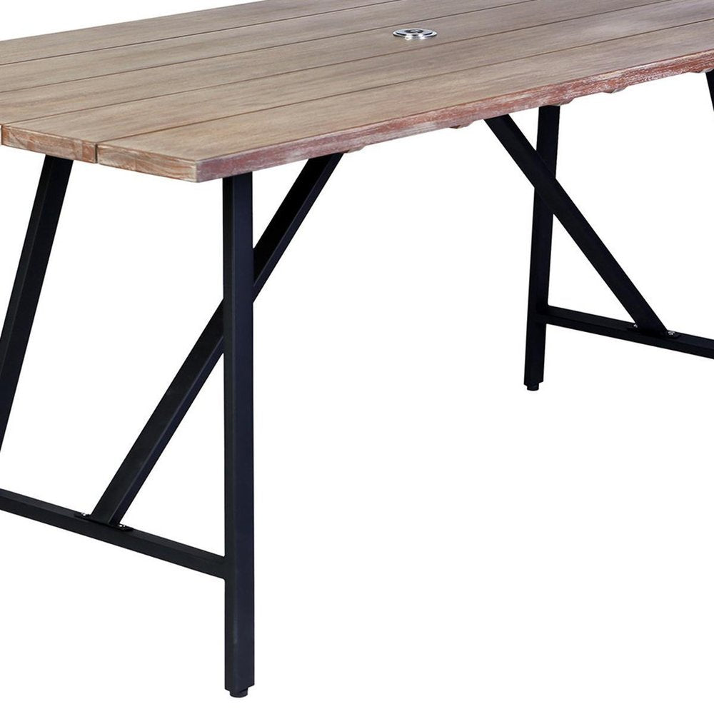 Five Piece Brown and Black Solid Wood Dining Set with Four Chairs on a white background