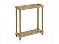 Set Of Two 24" Oak Brown Wood Rectangular End Tables With Shelf on a white background