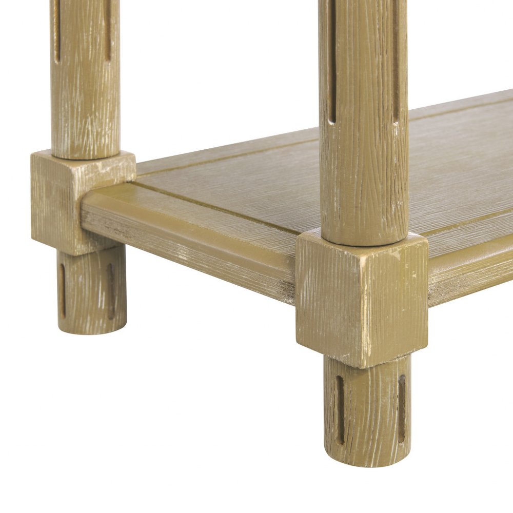Set Of Two 24" Oak Brown Wood Rectangular End Tables With Shelf on a white background