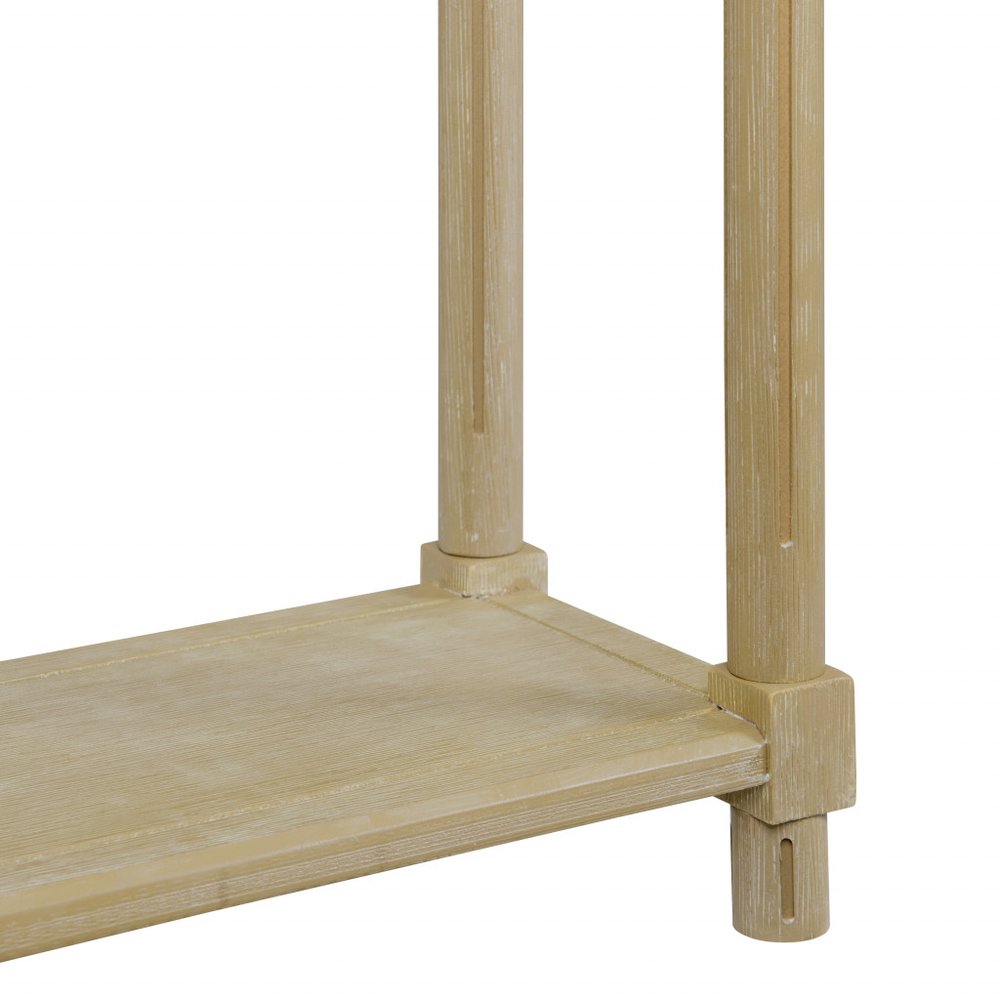Set Of Two 24" Oak Brown Wood Rectangular End Tables With Shelf on a white background