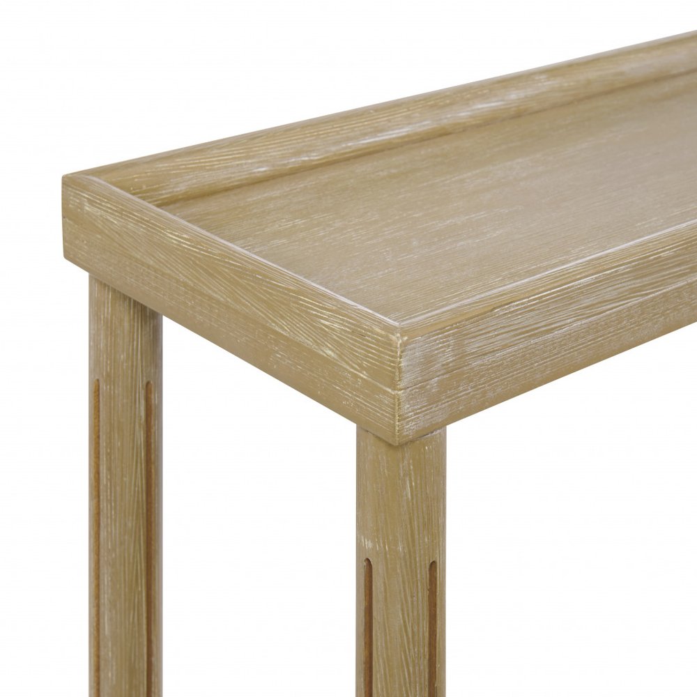 Set Of Two 24" Oak Brown Wood Rectangular End Tables With Shelf on a white background