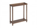 Set Of Two 24" Brown Wood Rectangular End Tables With Shelf on a white background