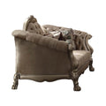 73" Bone Velvet Loveseat and Toss Pillows on a white background