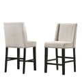 Set of Two 42" Fawn And Espresso Fabric And Iron Bar Chairs on a white background