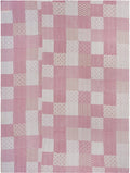 Pink Knitted Cotton Geometric Throw close-up detail