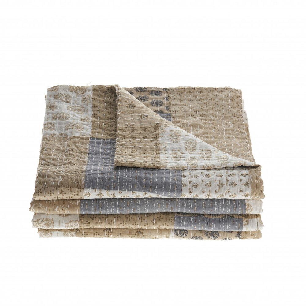 Pink Knitted Cotton Geometric Throw on a white background