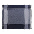 Blue Woven Cotton Geometric Throw on a white background