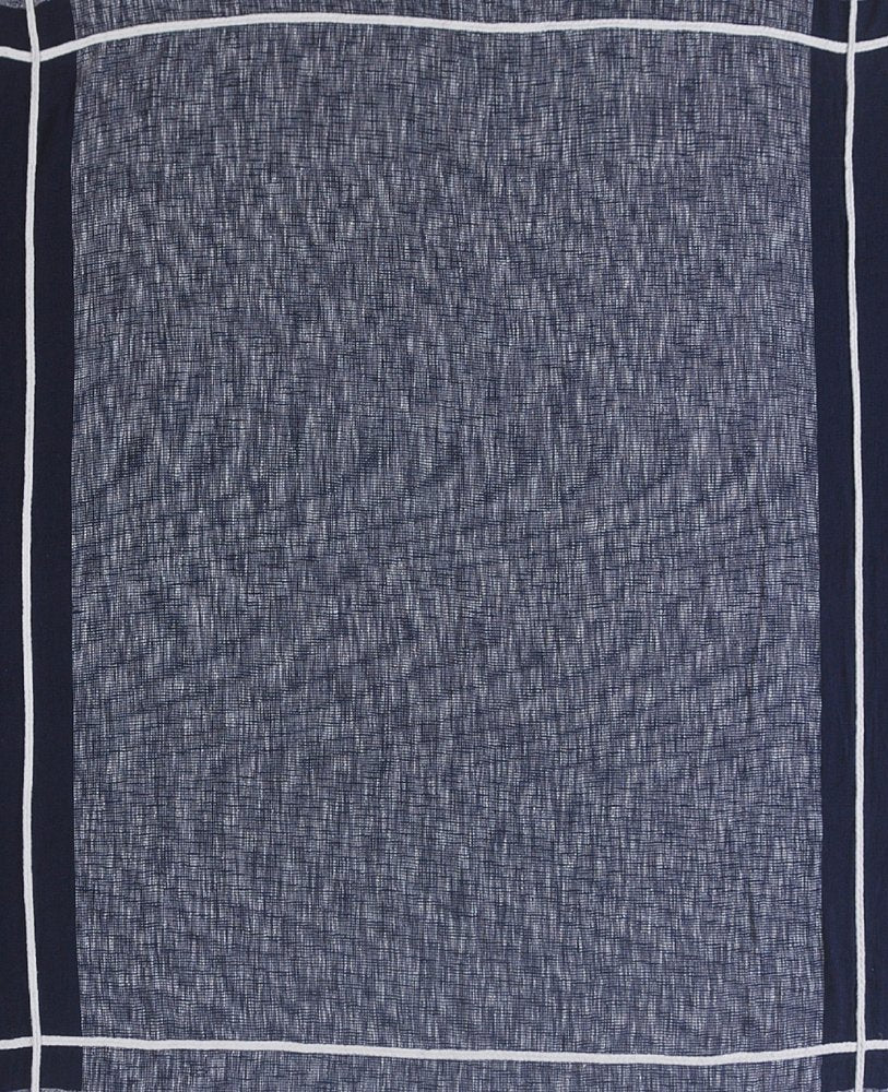 Blue Woven Cotton Geometric Throw close-up detail