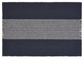 19" Set of Four Navy Blue And White Striped Cotton Placemats. Dining linen isolated on a plain white background, showing a navy linen surface.