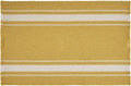 19" Set of Four Yellow And White Striped Cotton Placemats. Dining linen in white linen.