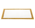 9" Gold and White Rectangular Metal Serving Tray on a white background