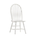 White Wood Windsor Back Dining Side Chair on a white background