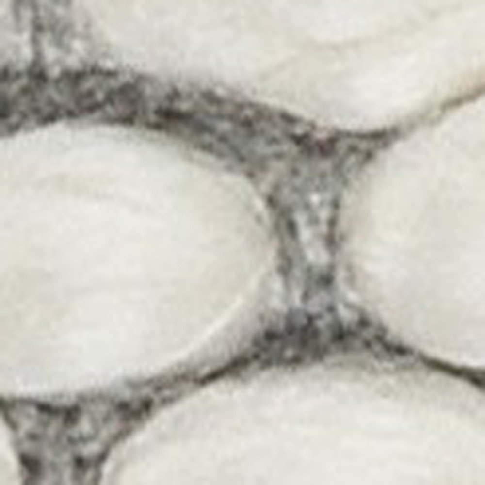 Close-up of 20" Gray and White Geometric Indoor Outdoor Throw Pillow With Texture showing the white fabric texture.