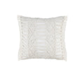 24" X 24" White Zippered Tropical Indoor Outdoor Throw Pillow. Outdoor pillow isolated on a plain white background, finished in white fabric.