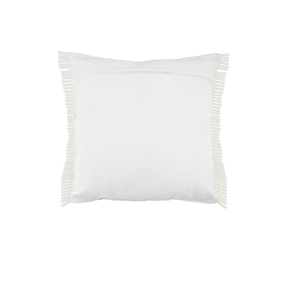 24" X 24" White Zippered Tropical Indoor Outdoor Throw Pillow. Outdoor pillow isolated on a plain white background, finished in white fabric.