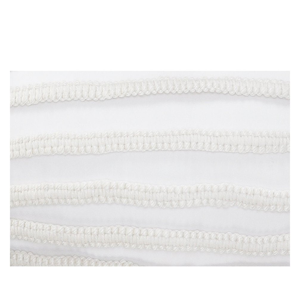 24" X 24" White Zippered Tropical Indoor Outdoor Throw Pillow. Outdoor pillow isolated on a plain white background, in a white fabric finish.