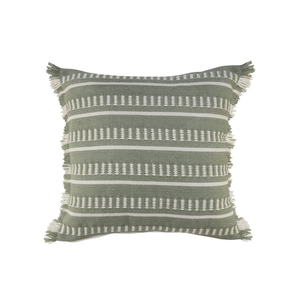 24" X 24" Tan Zippered Coastal Indoor Outdoor Throw Pillow. Outdoor pillow isolated on a plain white background, in a gray fabric finish.