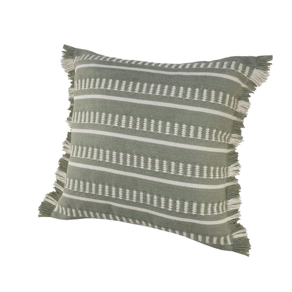 24" X 24" Tan Zippered Coastal Indoor Outdoor Throw Pillow. Outdoor pillow isolated on a plain white background, showing a gray fabric surface.