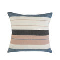 24" X 24" White Zippered Striped Indoor Outdoor Throw Pillow. Outdoor pillow isolated on a plain white background, in a white fabric finish.