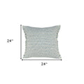 24" X 24" Blue Zippered Coastal Indoor Outdoor Throw Pillow. Outdoor pillow isolated on a plain white background, showing a fabric surface.