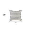 24" X 24" Gray Zippered Geometric Indoor Outdoor Throw Pillow. Outdoor pillow isolated on a plain white background, finished in gray fabric.