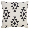 20" X 20" Black Zippered Southwestern Indoor Outdoor Throw Pillow. Outdoor pillow isolated on a plain white background, showing its black color.