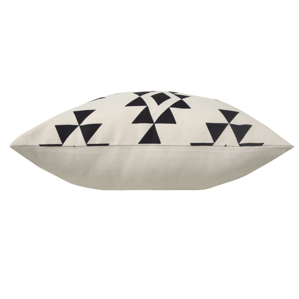 20" X 20" Black Zippered Southwestern Indoor Outdoor Throw Pillow. Outdoor pillow isolated on a plain white background.
