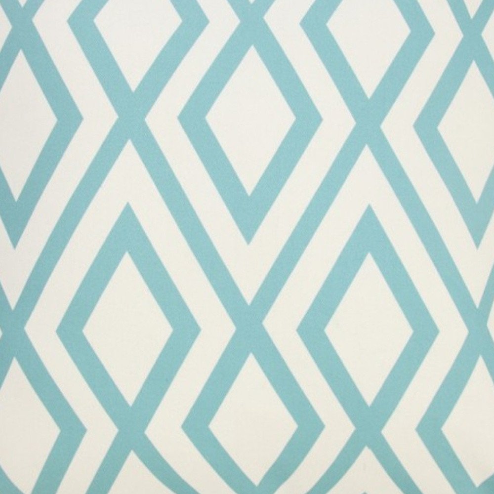 Detail view of 20" Aqua and White Geometric Indoor Outdoor Throw Pillow, filling the frame with the white texture.