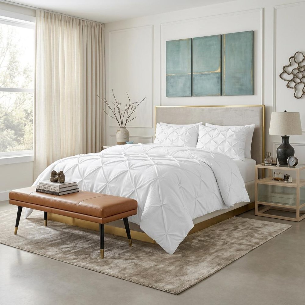 White Twin Microfiber Washable Microfiber Down Alternative Comforter - 16.50" H x 13.30" W x 5.50" D in a home interior