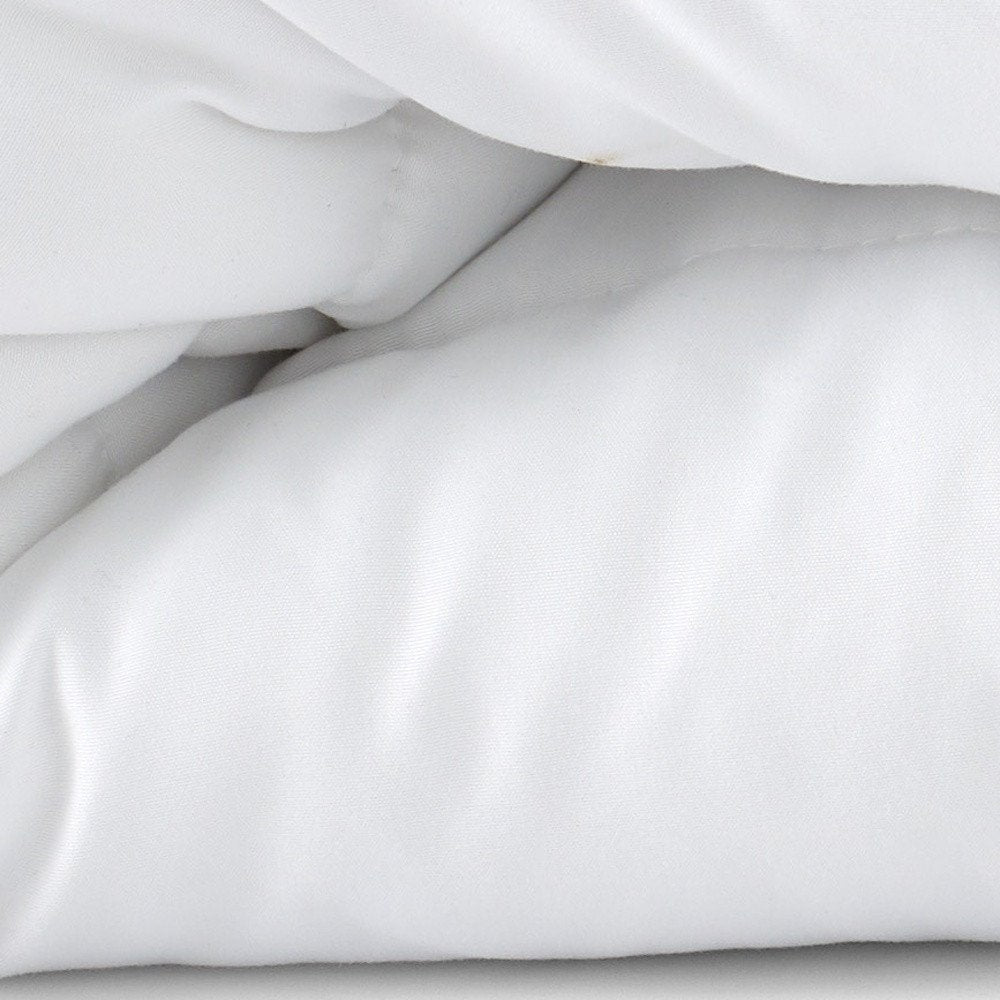 White Twin Microfiber Washable Microfiber Down Alternative Comforter - 90.00" H x 68.00" W x 5.00" D