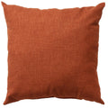 A square orange throw pillow with a textured fabric, shown against a white background.