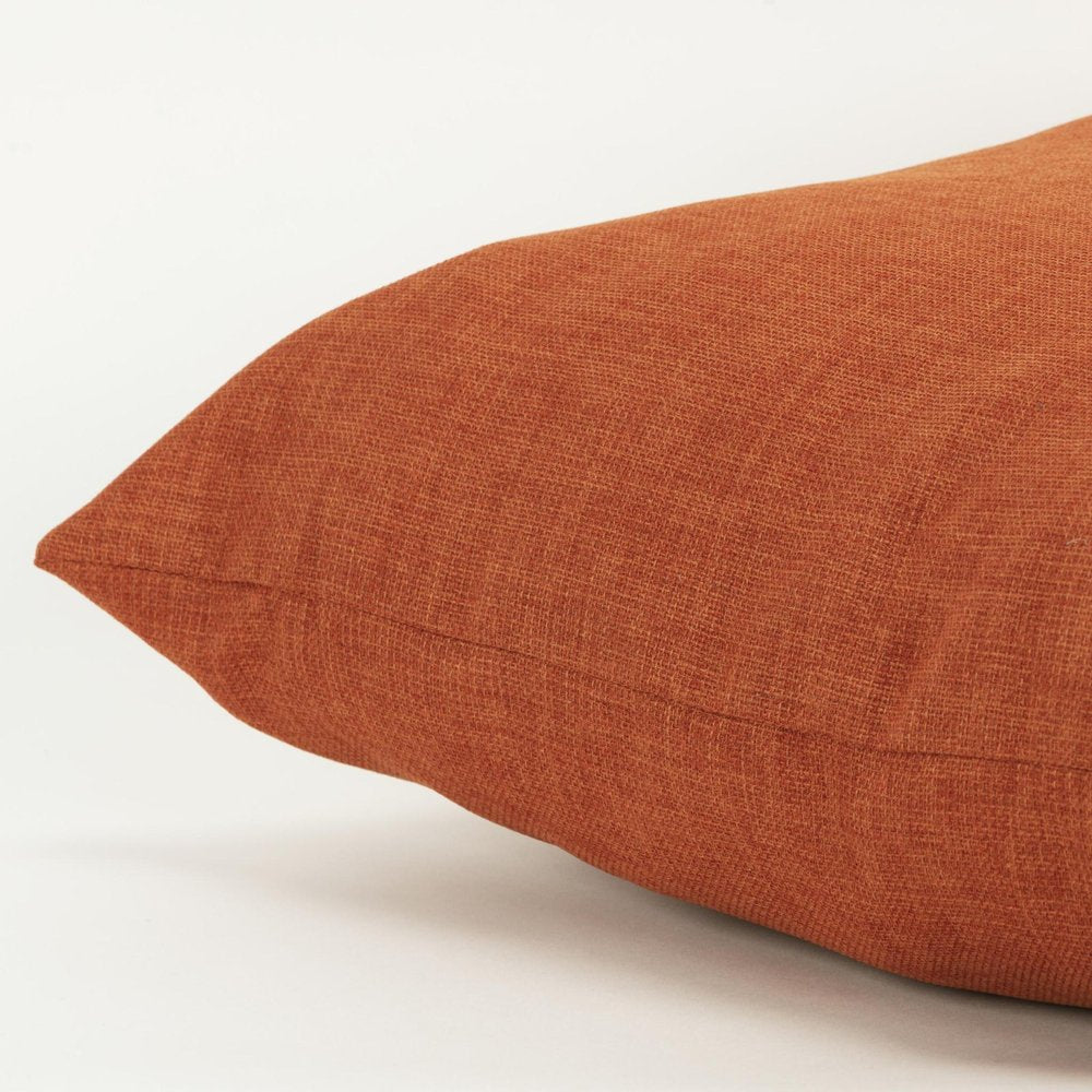 22" Orange Indoor Outdoor Throw Pillow. Outdoor pillow isolated on a plain white background, finished in orange.