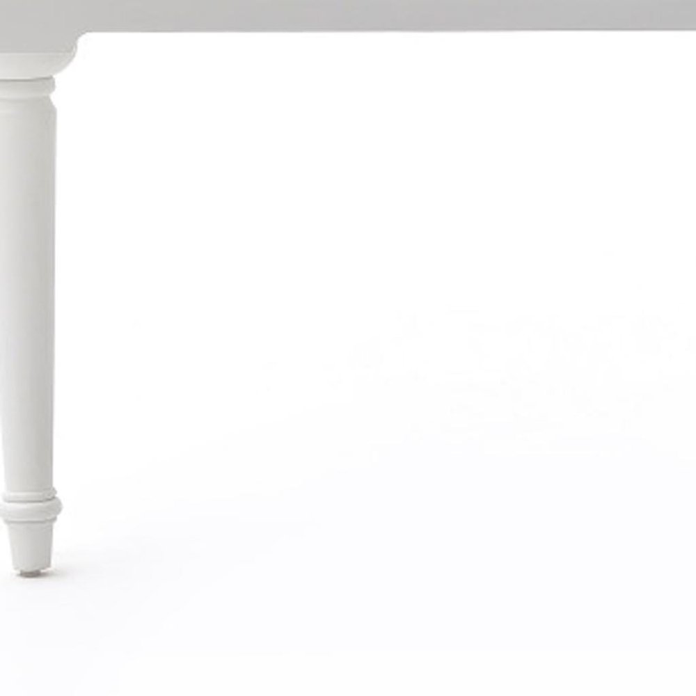71" White Solid Wood Dining Table