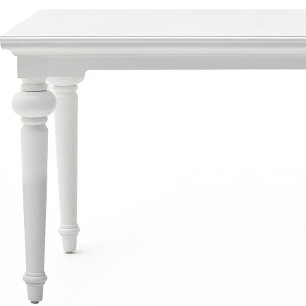 71" White Solid Wood Dining Table
