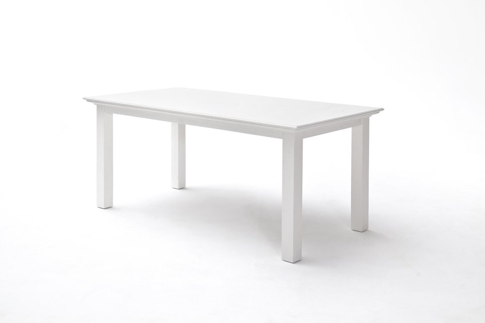 71" White Solid Wood Dining Table